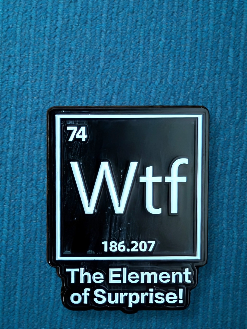 Black 'Wtf' Novelty Brooch - The Element of Surprise
